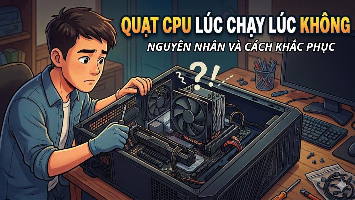 Quạt CPU lúc chạy lúc không? Nguyên nhân và cách khắc phục
